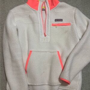 Vineyard Vines White Fleece with Neon Accents